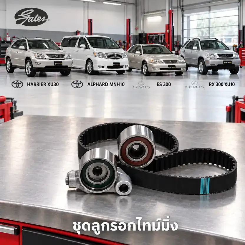 ชุดลูกรอกไทม์มิ่ง GATES K02T257 — ชุดลูกรอกไทม์มิ่ง 1MZ Harrier 3.0 MCU35 ปี 2003, Alphard 3.0, ES300 RX300