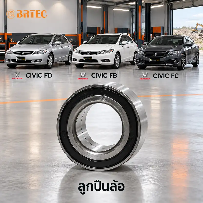 ลูกปืนล้อ BRTEC รหัส 960165A — ลูกปืนล้อหน้า ABS Civic FD, FB 1.8, FC