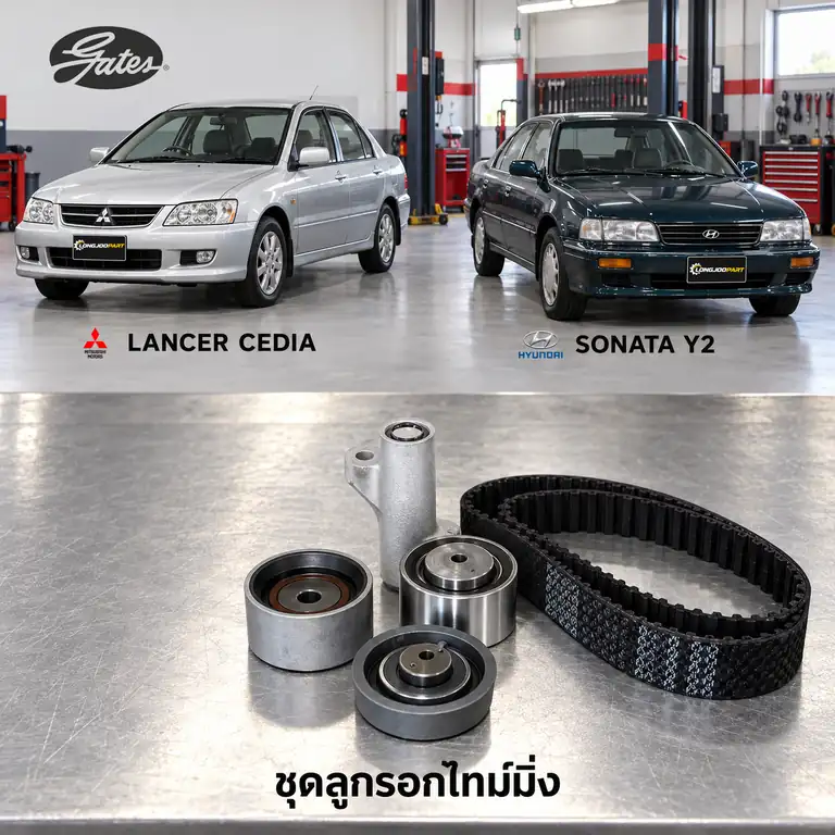ชุดลูกรอกไทม์มิ่ง GATES TCKH-167N — ชุดไทม์มิ่ง+บาลานซ์+ตัวดัน 4G63 16V Lancer Cedia 2.0 CS9A, G4CP Sonata ปี 1992