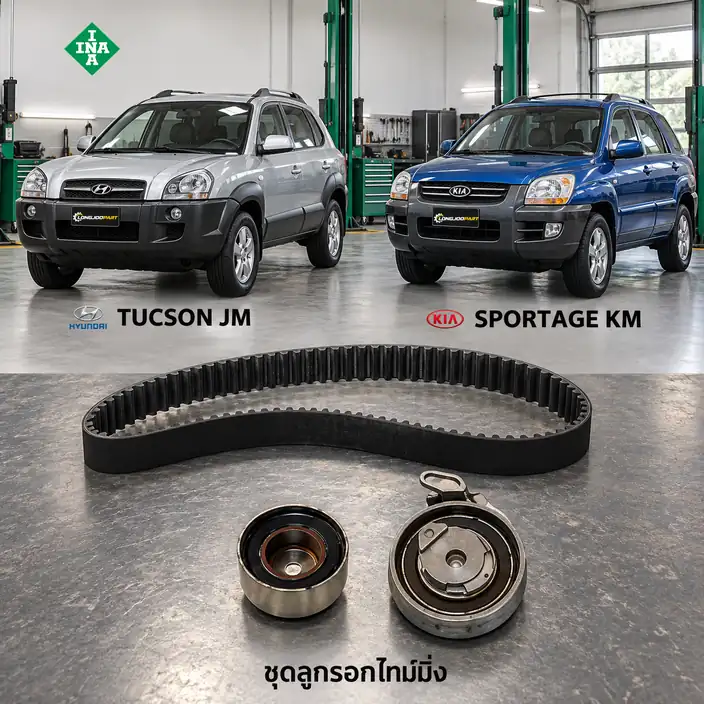 ชุดลูกรอกไทม์มิ่ง INA 530 0576 10 — ชุดลูกรอกไทม์มิ่ง G4GC Tucson ปี 2006–2010, Sportage 2.0