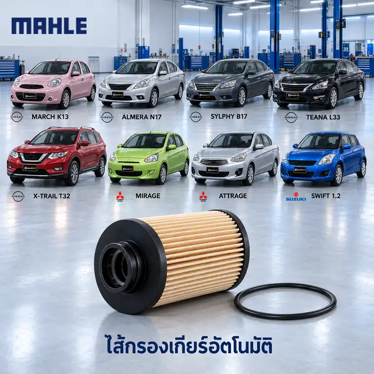 ไส้กรองเกียร์อัตโนมัติ MAHLE รหัส HX 358D — กรองเกียร ์นอก March Almera Sylphy Teana L33 X-Trail T32, Mirage Attrage, Swift 1.2, 317263JX0A+317263XX0A