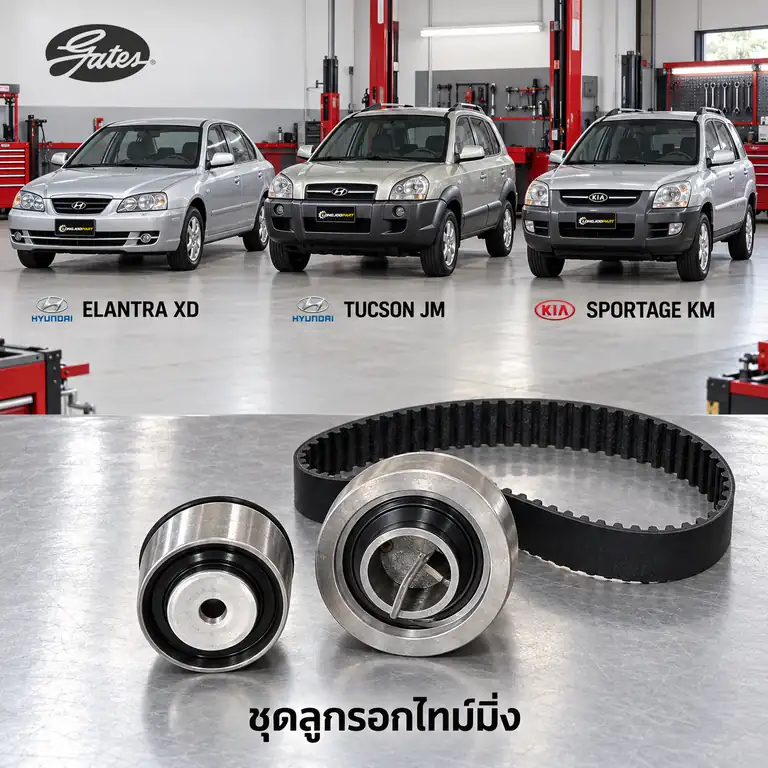 ชุดลูกรอกไทม์มิ่ง GATES TCK-719P — ชุดลูกรอกไทม์มิ่ง G4GC Elantra, Tucson ปี 2004, Sportage 2.0