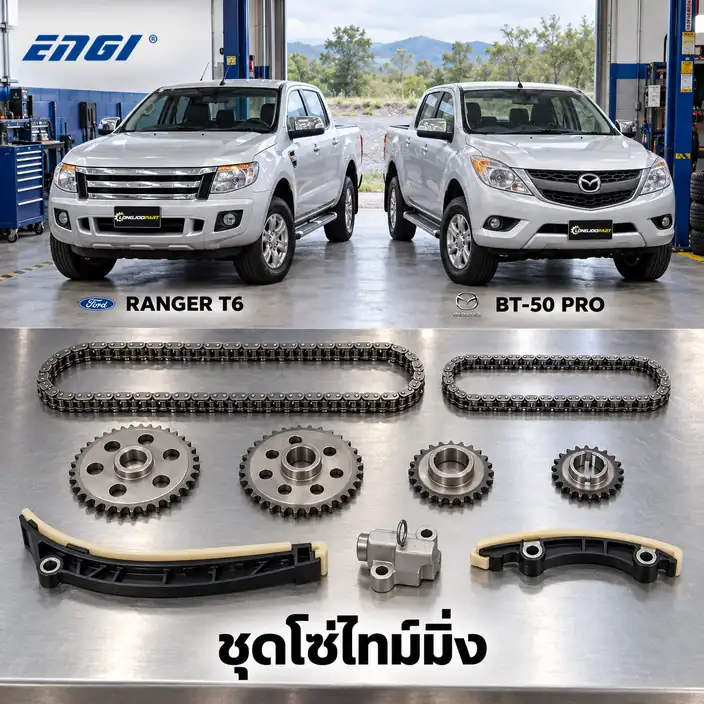 ชุดโซ่ไทม์มิ่ง ENGI ECK-01419-1 — ชุดโซ่ไทม์มิ่ง+เฟือง P4AT Ranger 2.2 ปี 2012, BT50 Pro +โซ่ปั๊มนมค.