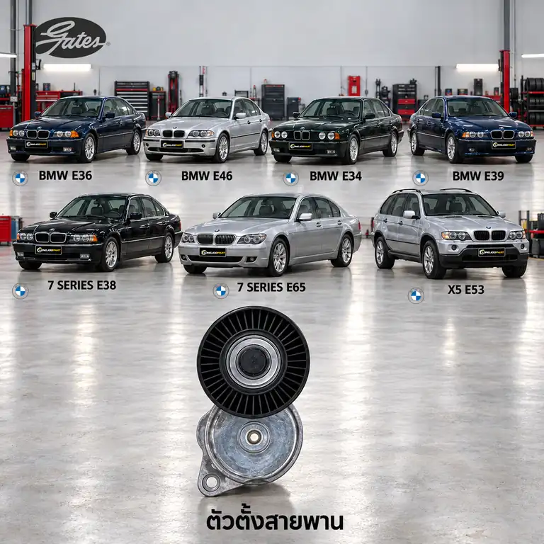 ตัวตั้งสายพาน GATES T38201 — ชุดตั้งสายพาน M50-54 E36 E46 E34 E39 E38 E65 E53