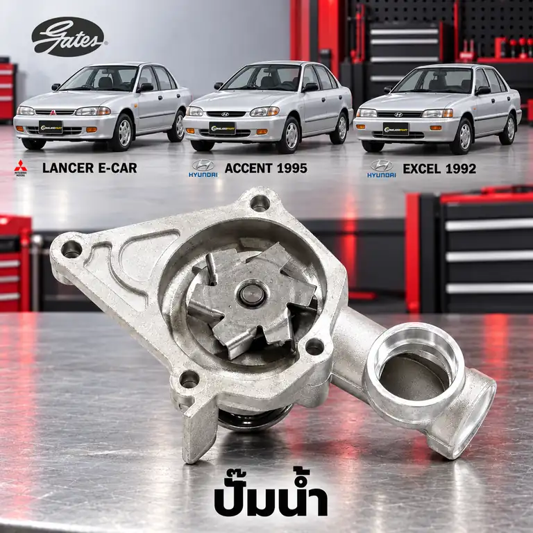 ปั๊มน้ำ GATES GWP-0002 — ปั๊มน้ำ 4G13/15 Lancer E-car, G4EK Accent, Excel