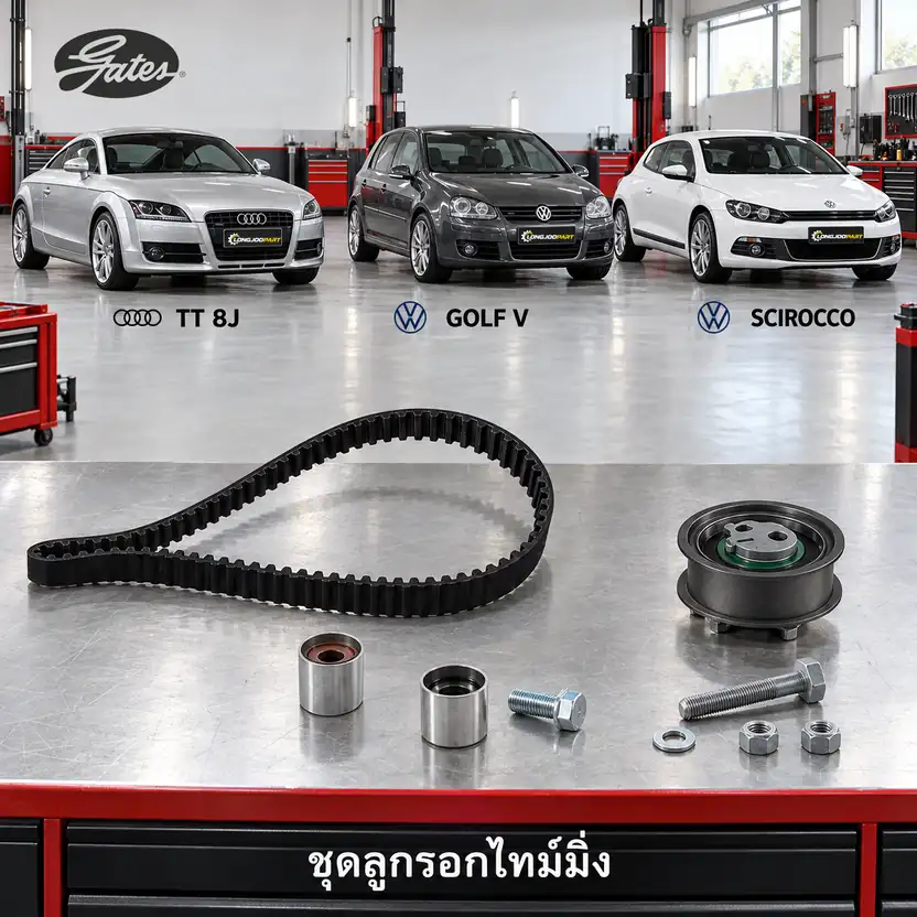 ชุดลูกรอกไทม์มิ่ง GATES K035604XS — ชุดลูกรอกไทม์มิ่ง TT 2.0TFSI ปี 2004, Golf Scirocco 2.0