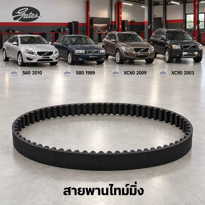 สายพานไทม์มิ่ง GATES T1580 — D5204-5244 S60 S80 XC60 XC90 2.0/2.4 ดีเซล