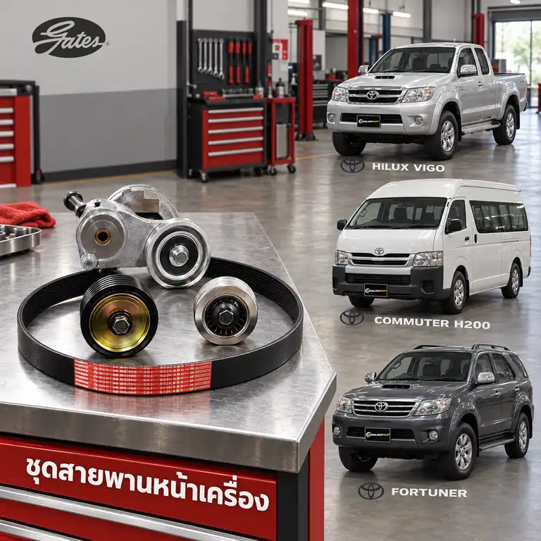 ชุดสายพานหน้าเครื่อง GATES ACK-7PK2300-K1 — ชุด 7PK2300 2TR Vigo, Commuter, Fortuner 2.7