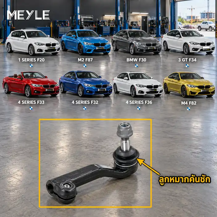 ลูกหมาก MEYLE รหัส 316 020 0025 — BMW ซีรี่ย ์1 Sports Hatch (F20) ปี 2011–2020 / BMW ซีรี่ย ์2 Coupe (F22, F87) ปี 2013–2021 / BMW ซีรี่ย ์3 (F30, F80) ปี 2011–2018 / BMW 