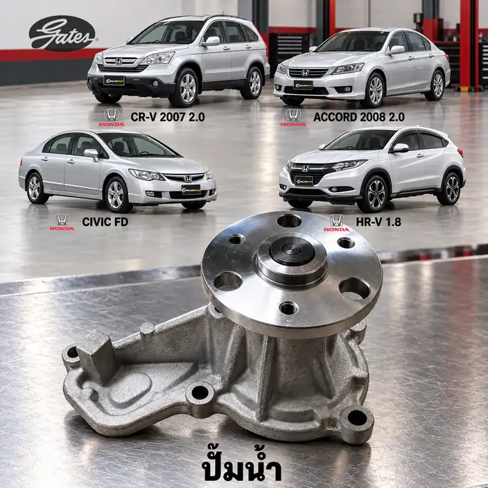 ปั๊มน้ำ GATES GWP-0310 — ปั๊มน้ำ R20A CRV0710 AC0809, Civic 2.0 ปี 2006, HR-V 1.8
