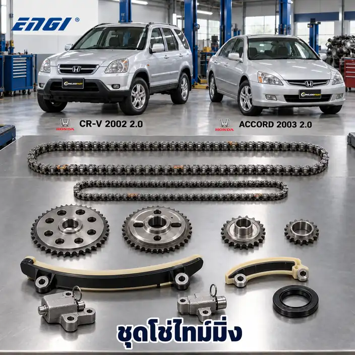 ชุดโซ่ไทม์มิ่ง ENGI ECK-00902 — ชุดโซ่ไทม์มิ่ง+เฟือง K20A CRV02 2.0, Accord ปี 2003 +โซ่ปั๊มนมค.