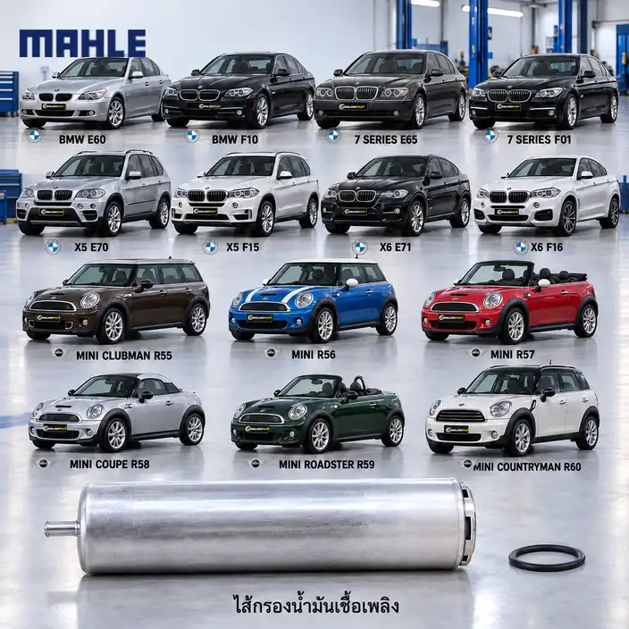 ไส้กรองน้ำมันเชื้อเพลิง MAHLE รหัส KL 169-4D — ดีเซล / 5 (E60 F10), 7 (E65 F01), X5 (E70 F15) X6 (E71 F16), R55-60