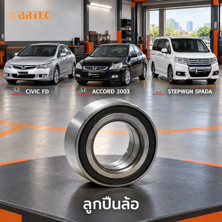 ลูกปืนล้อ BRTEC รหัส 960169A — ลูกปืนล้อหน้า ABS Civic 2.0 Y06, Accord Y03, STEPWGN Spada