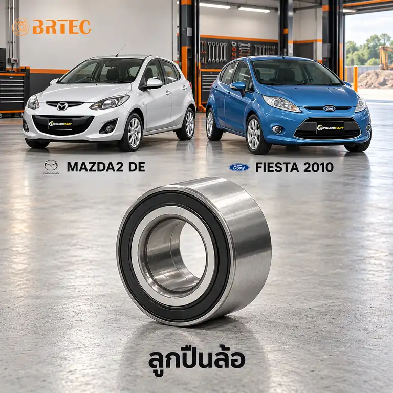 ลูกปืนล้อ BRTEC รหัส 960809A — ลูกปืนล้อหน้า ABS Mazda 2 Y09, Fiesta