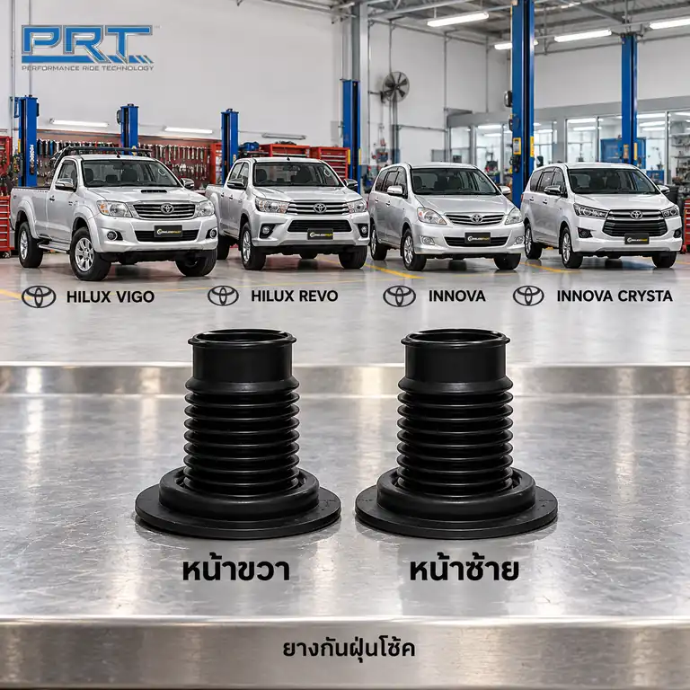 ชุดกันกระแทกและกันฝุ่นโช้ค PRT รหัส 625-0118 — กัน ฝ่นุ หน้า TOY Vigo 4x2, Revo 4x2, Innova
