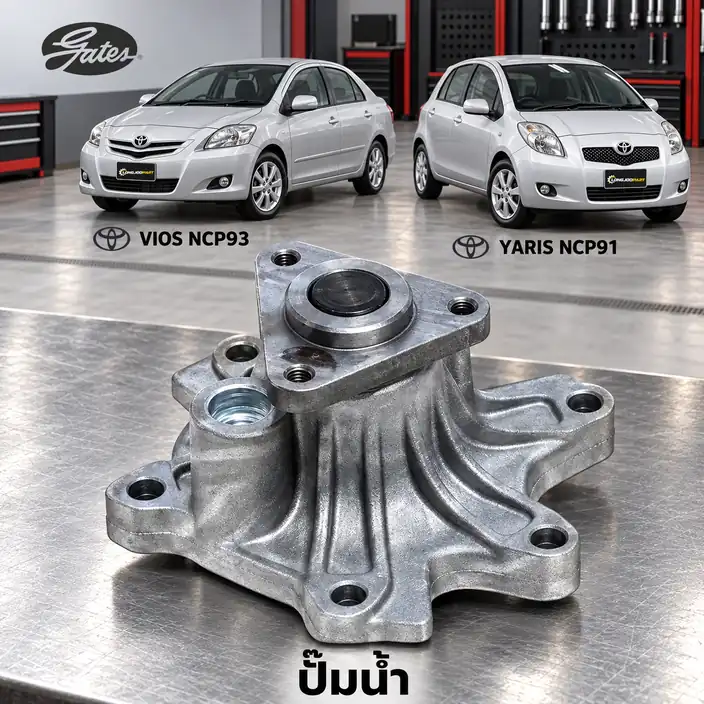 ปั๊มน้ำ GATES GWP-0010 — ปั๊มน้ำ 1NZ 2NZ Vios NCP91-93, Yaris 1.3/1.5 NCP1#