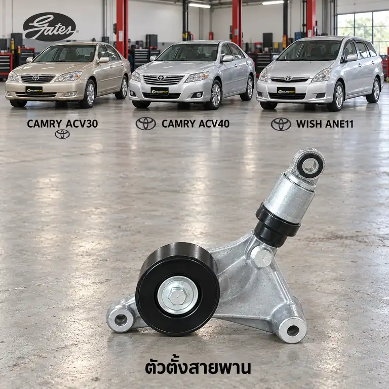 ตัวตั้งสายพาน GATES T38216 — ชุดตั้งสายพาน 1-2AZ Camry 2.0/2.4 ACV30-40, Wish 2.0 ANE11
